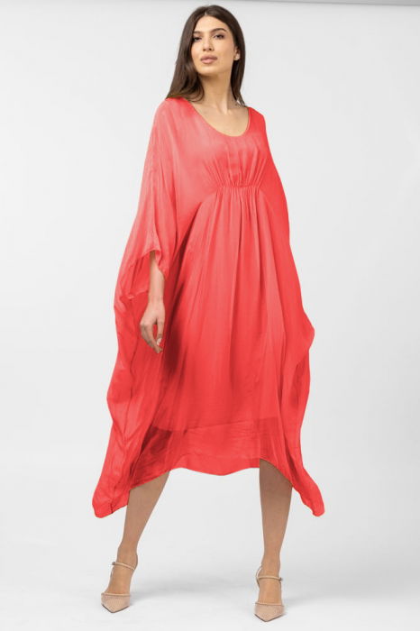 Rochie Corai Matase Shopika | Eleganta si Confort