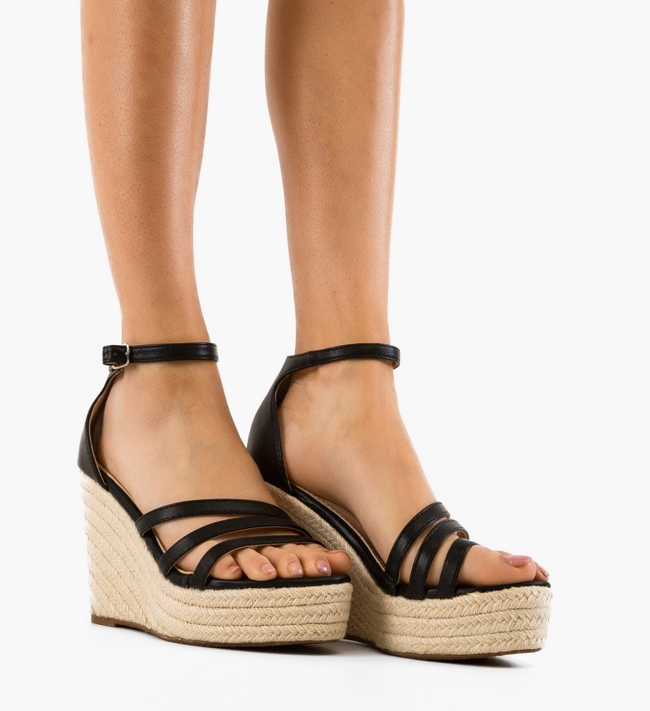 Sandale Platforme Ellen Negre | Stil Elegant - imagine 3