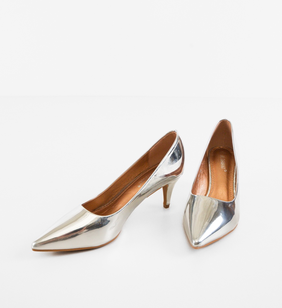 Pantofi Stiletto Fiona Argintii - Eleganță și Stil - imagine 4
