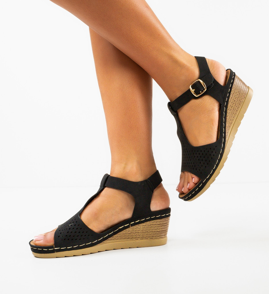 Sandale Dama Carolus Negre | Elegante si Comode