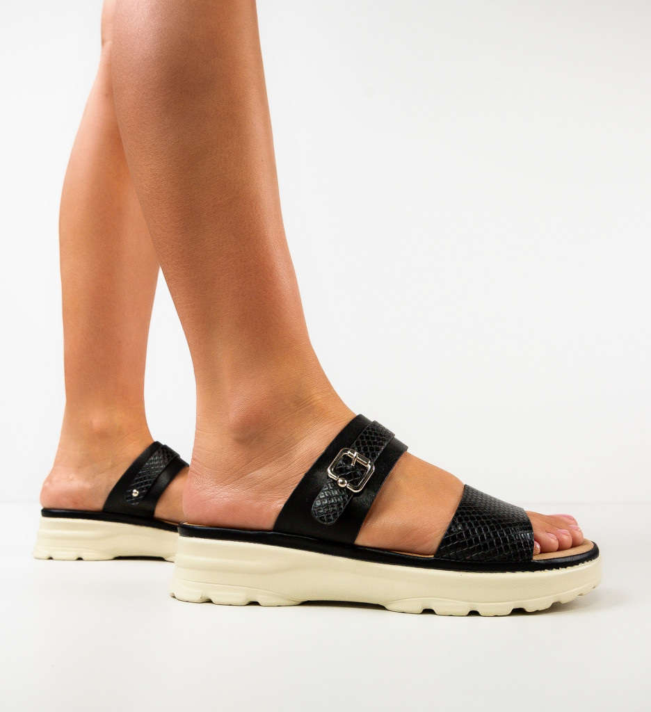 Papuci Dama Flavas Negri - Confort & Stil