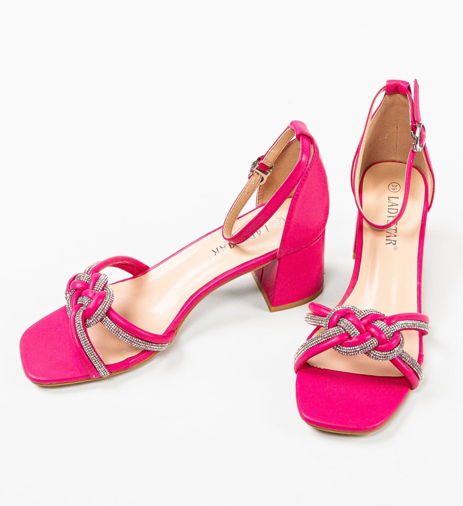 Sandale dama Tigger Fuchsia cu toc elegant - imagine 5