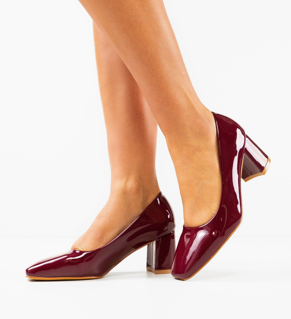 Pantofi Dama Phelps Grena | Toc Elegant si Comod - imagine 2