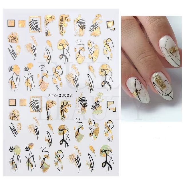 Abtibilduri Unghii Marquise Auriu - Nail Art Rapid