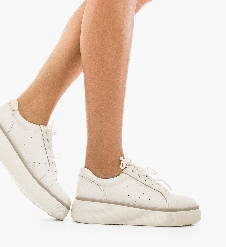 Sneakers Dama Jebry Albi | Stil Urban Confortabil - imagine 4