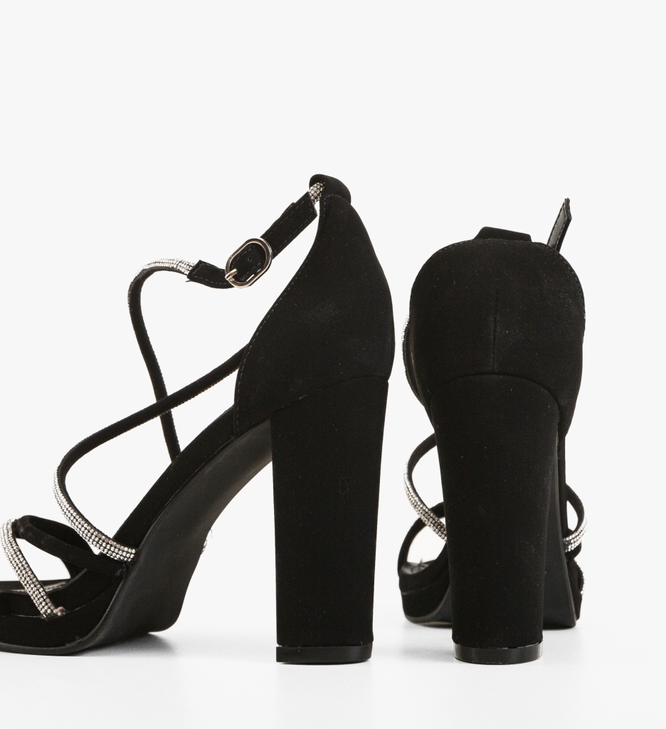 Sandale Sitti Negre cu Toc Elegant - imagine 5