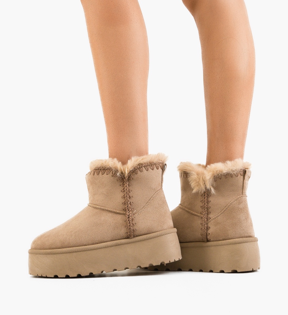 Cizme Comode Tip Ug Khaki | Confort Termic - imagine 2