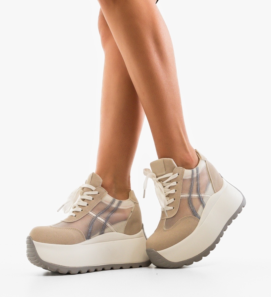 Sneakers Dama Torina Bej - Confort și Stil - imagine 5