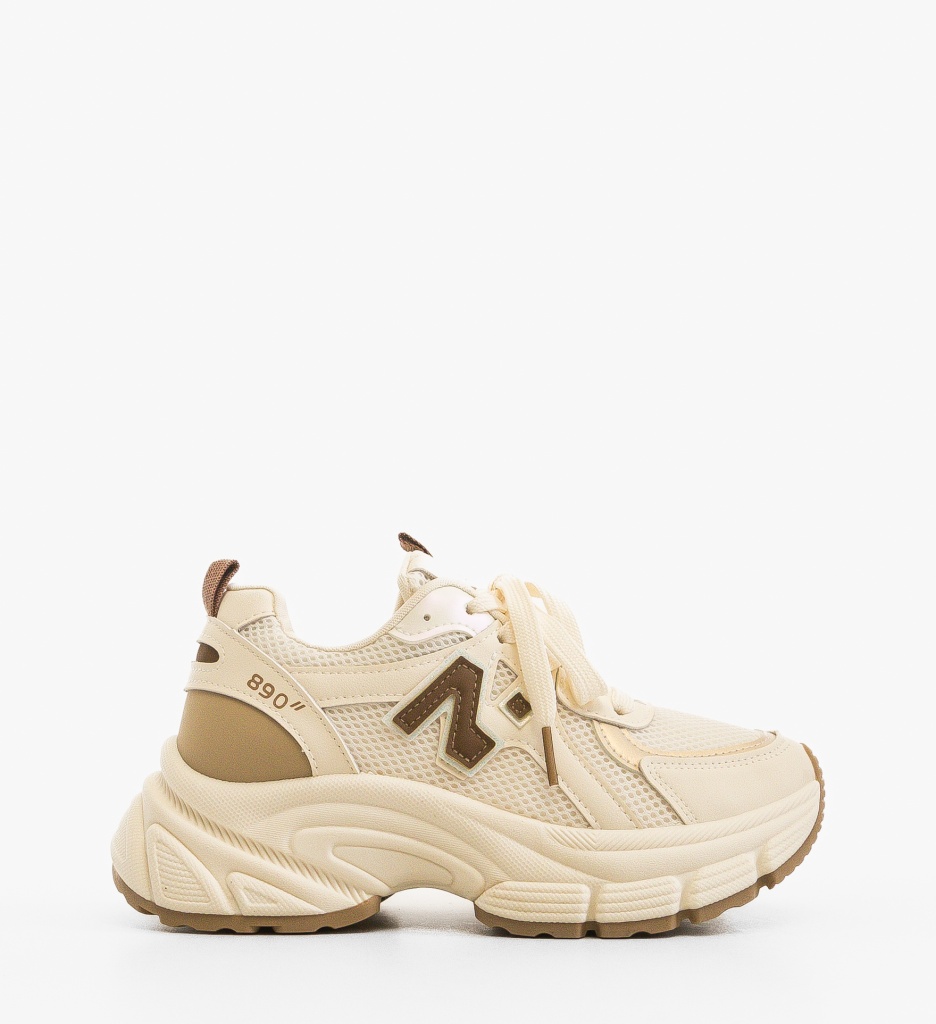 Sneakers Dama Bej Serigiu | Confort & Stil - imagine 3