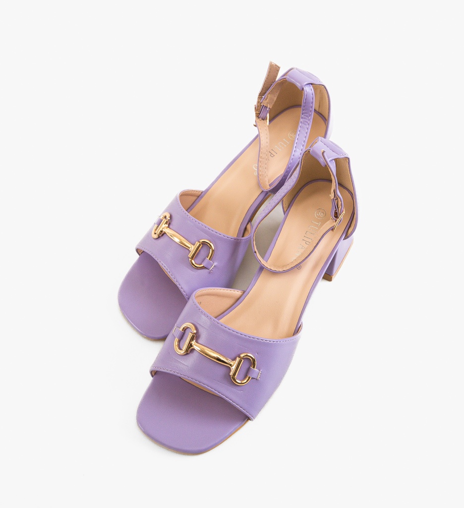 Sandale cu toc Mann Mov | Eleganță și Stil - imagine 5