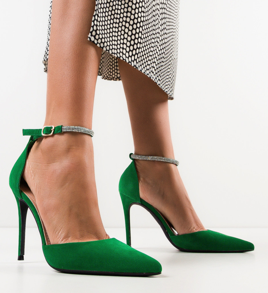Pantofi dama Lyvya Verzi cu toc elegant - imagine 2