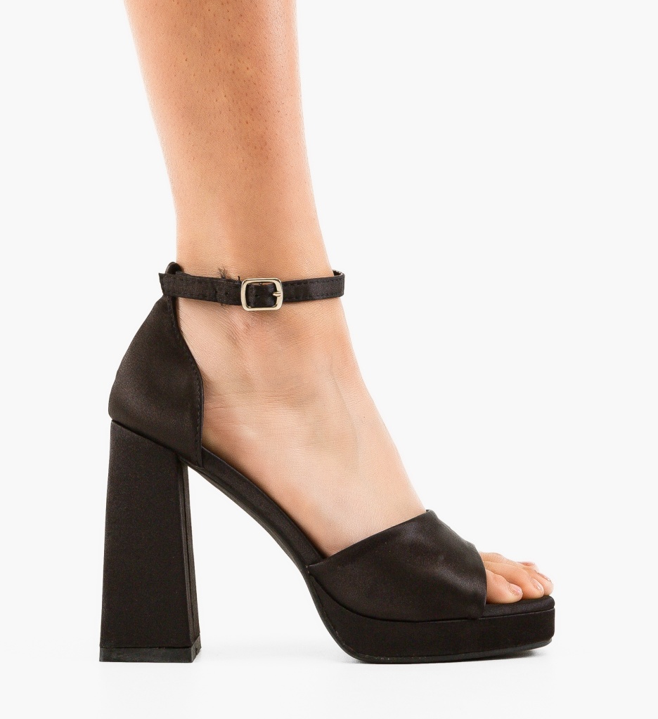 Sandale Mills Negre cu Toc Elegant