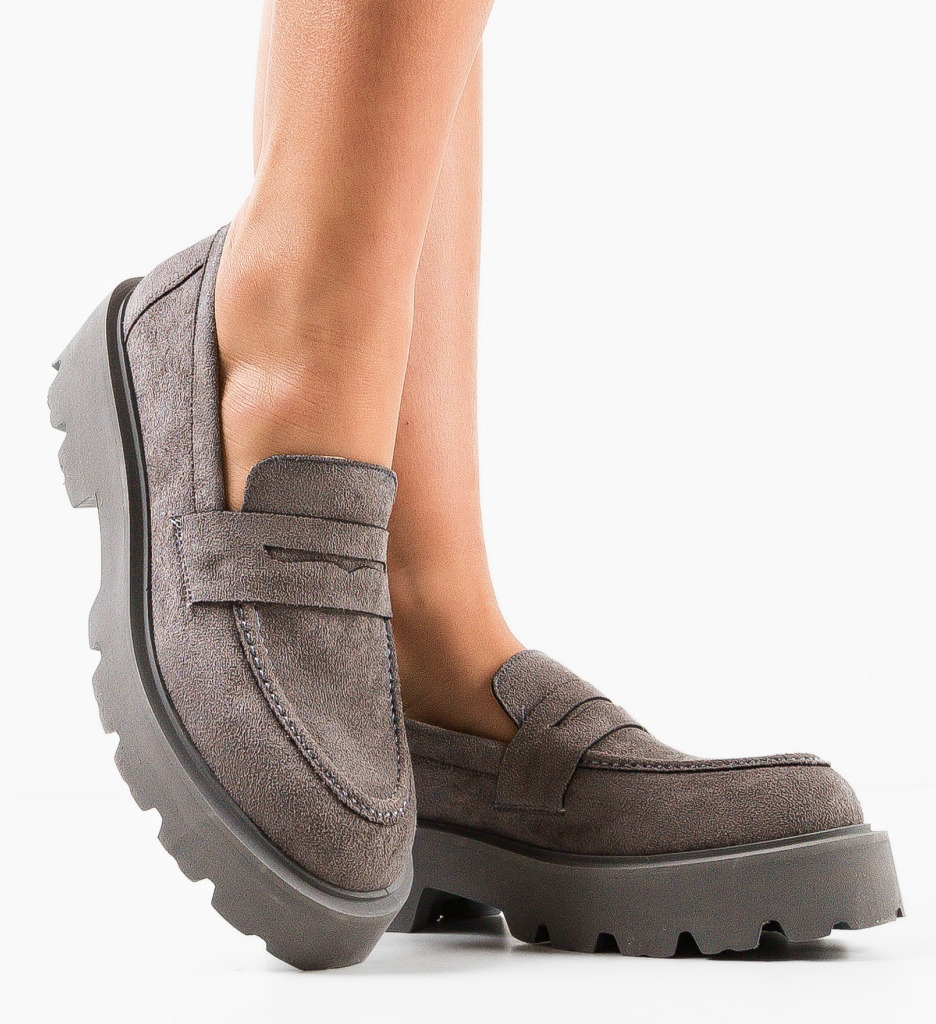 Pantofi Casual Dama Punde Gri - Confort și Stil - imagine 2