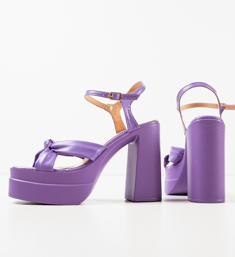 Sandale cu toc Finch Mov - Eleganță la fiecare pas - imagine 6