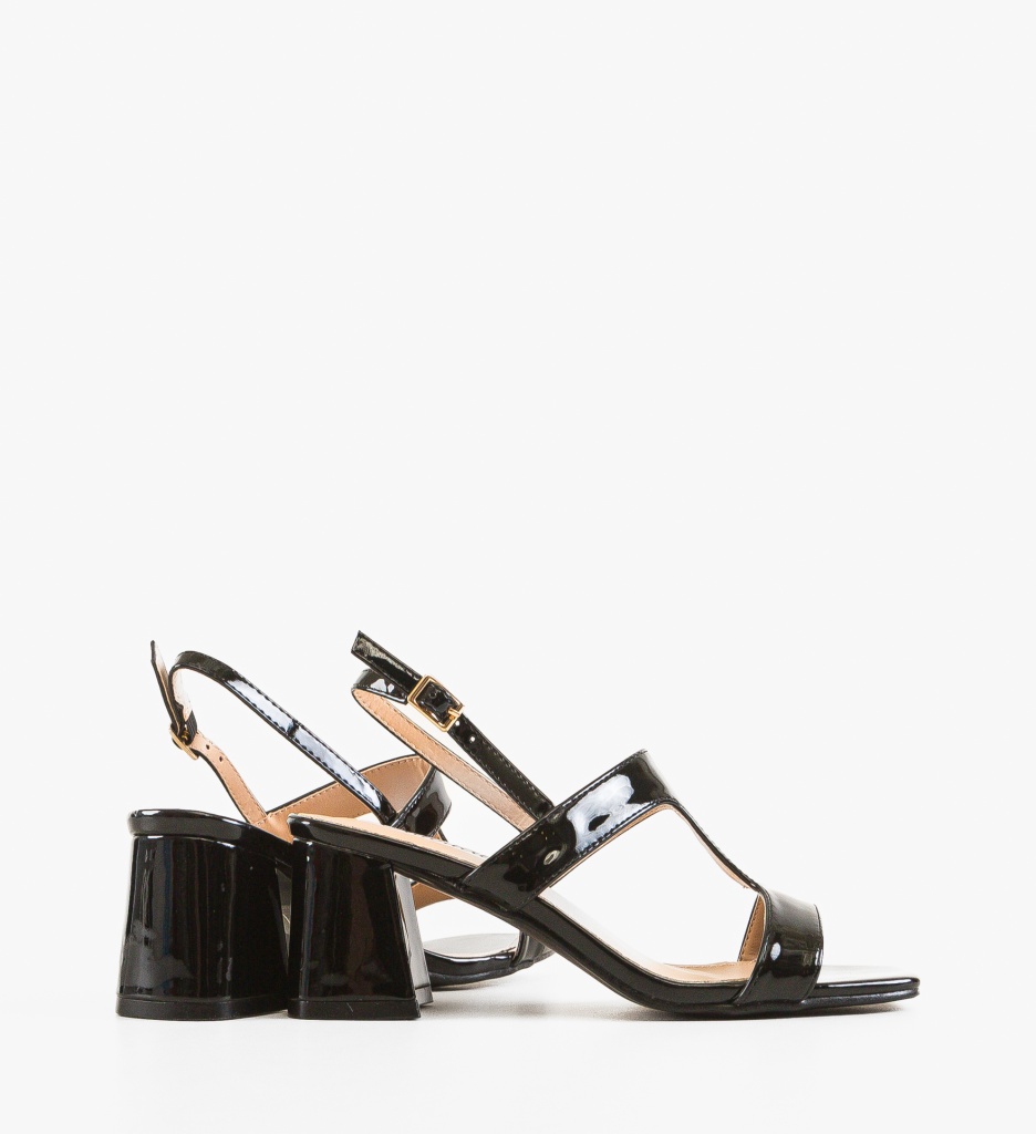 Sandale cu Toc Elegante Sufyan Negre - imagine 3