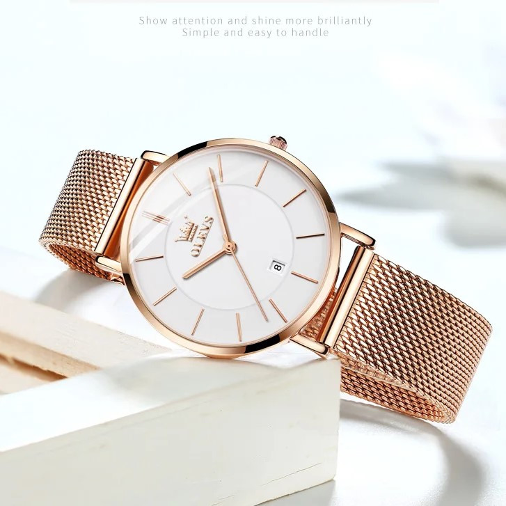 Ceas de dama Olevs CS1566, otel inoxidabil, rose gold - imagine 4