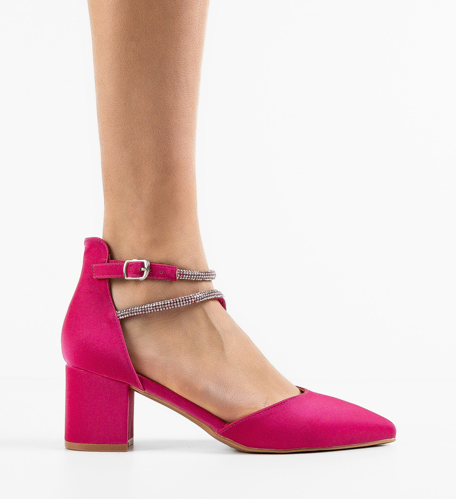 Pantofi Dama Haari Fuchsia cu Toc Eleganți - imagine 4