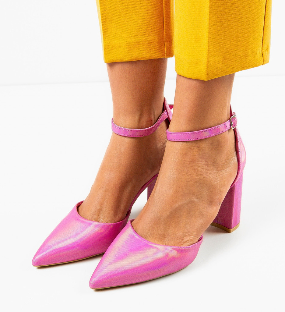 Pantofi dama Hugo Fuchsia cu Toc Eleganți - imagine 3