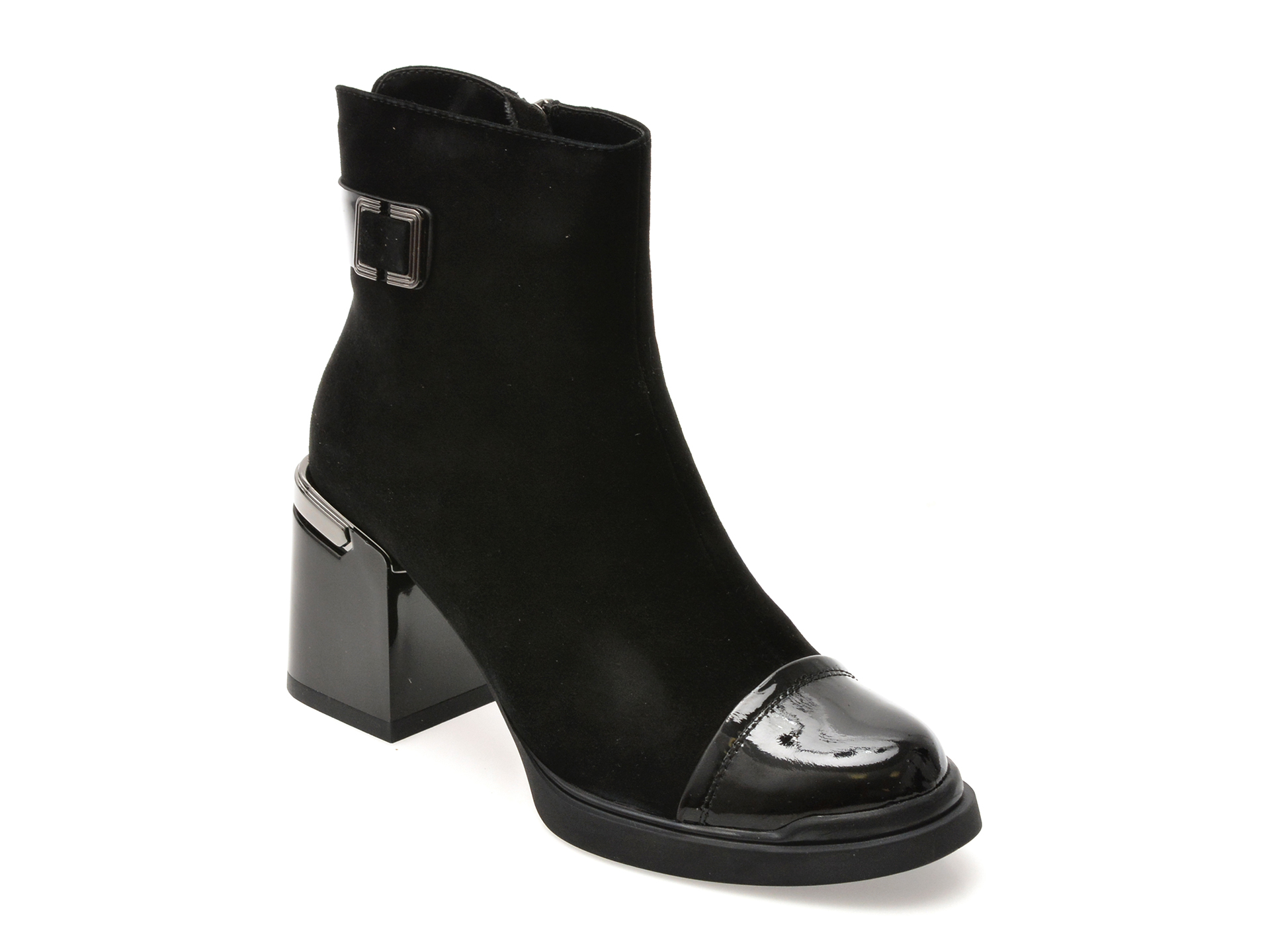 Botine Flavia Passini Negre | Eleganță Piele Intarsa