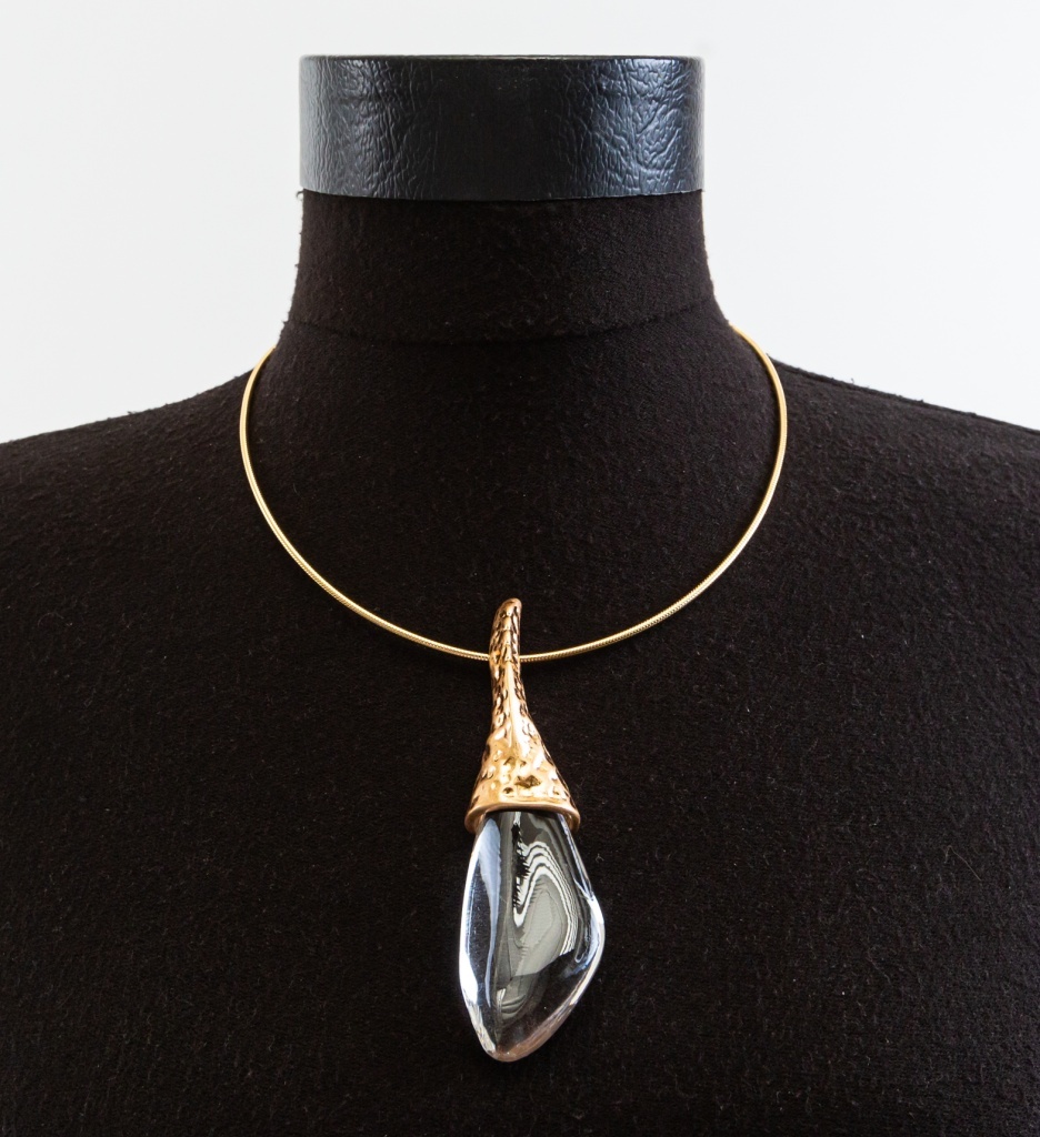 Colier Kristal Auriu Elegant | Accesorii Lucioase - imagine 2