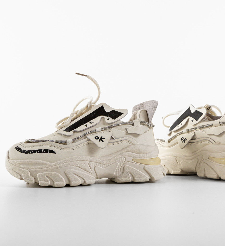Sneakers Dama Bej Casual - Confort și Stil - imagine 5