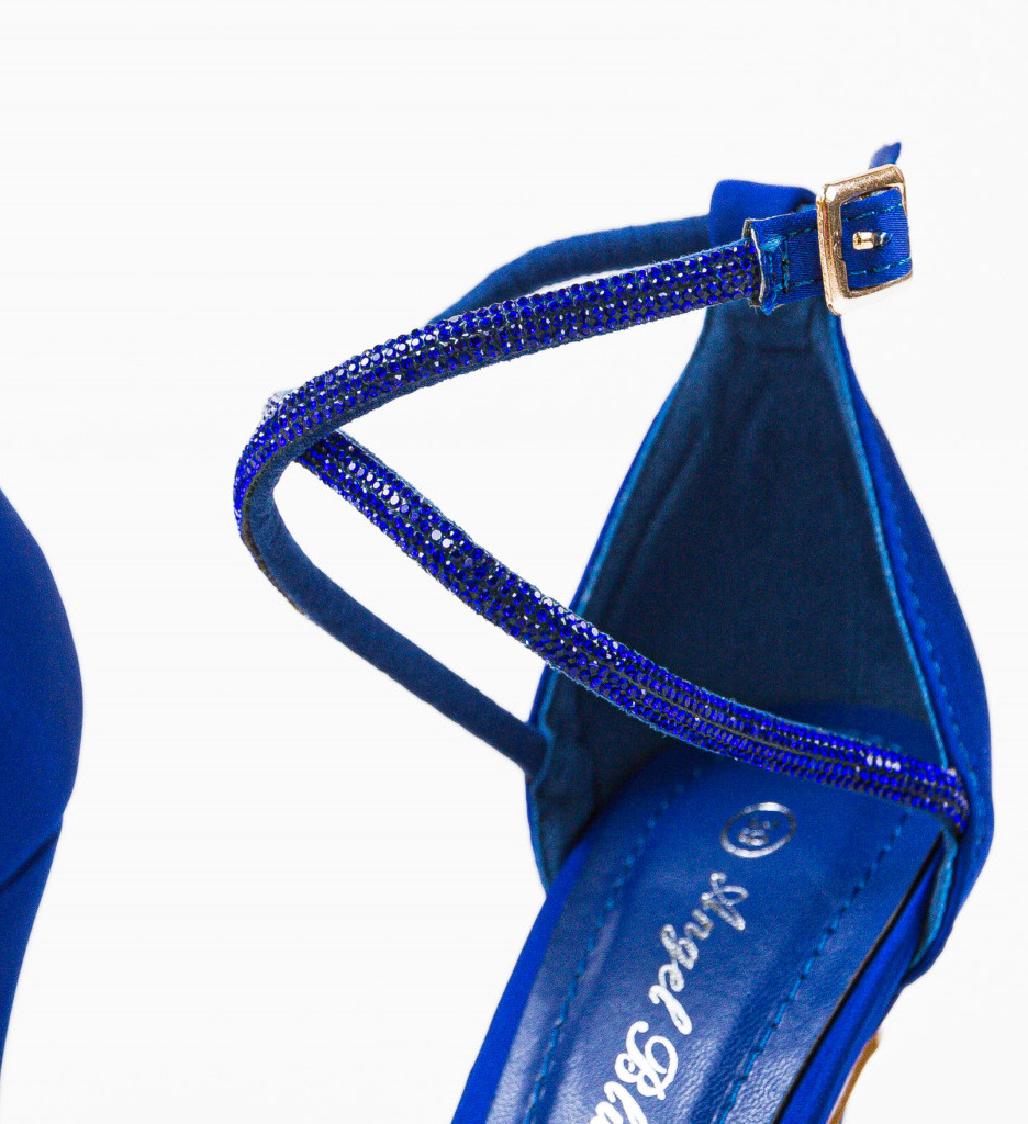 Pantofi dama Aidan Albastri 2 cu toc eleganți - imagine 6