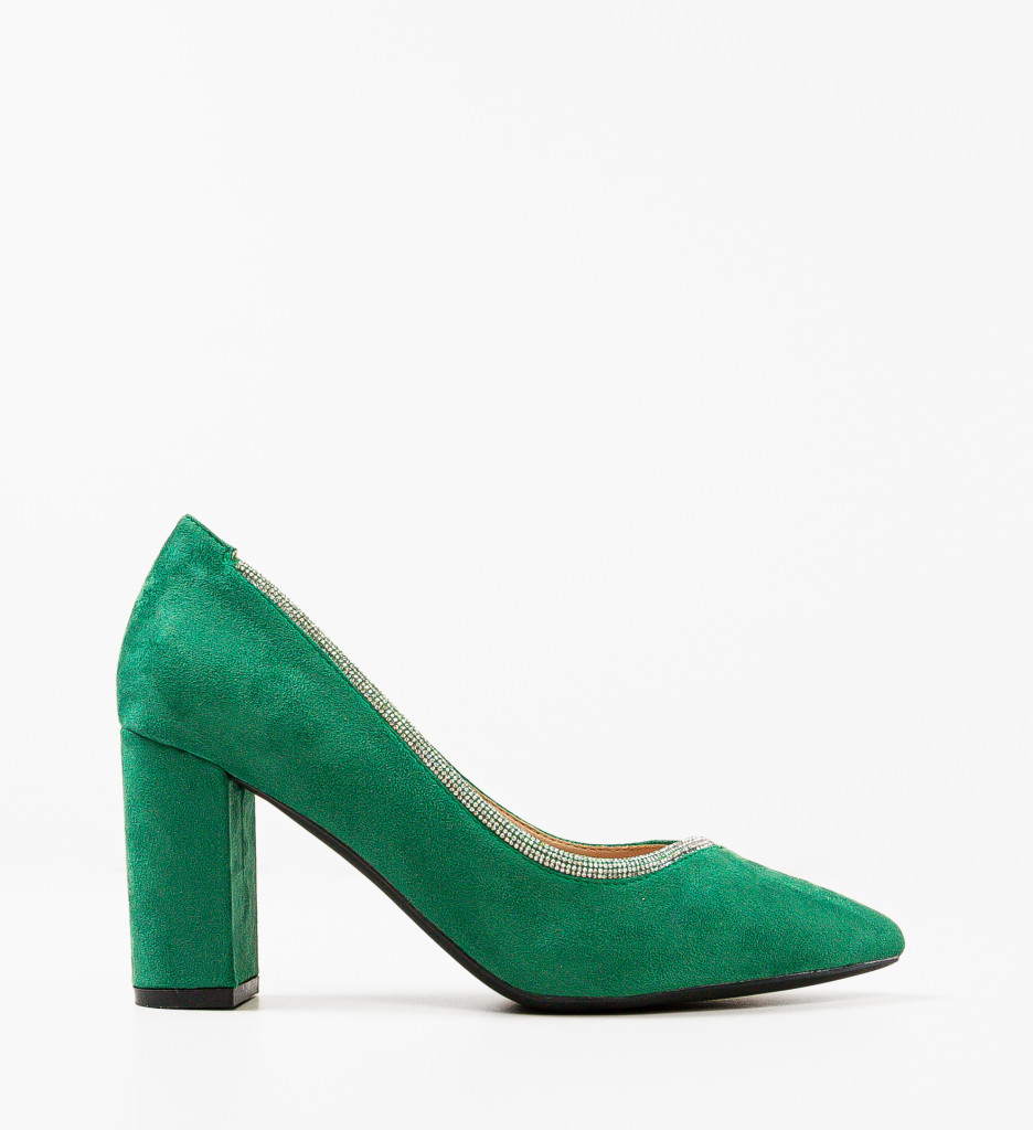 Pantofi Bavalka Verzi cu Toc Elegant - imagine 4