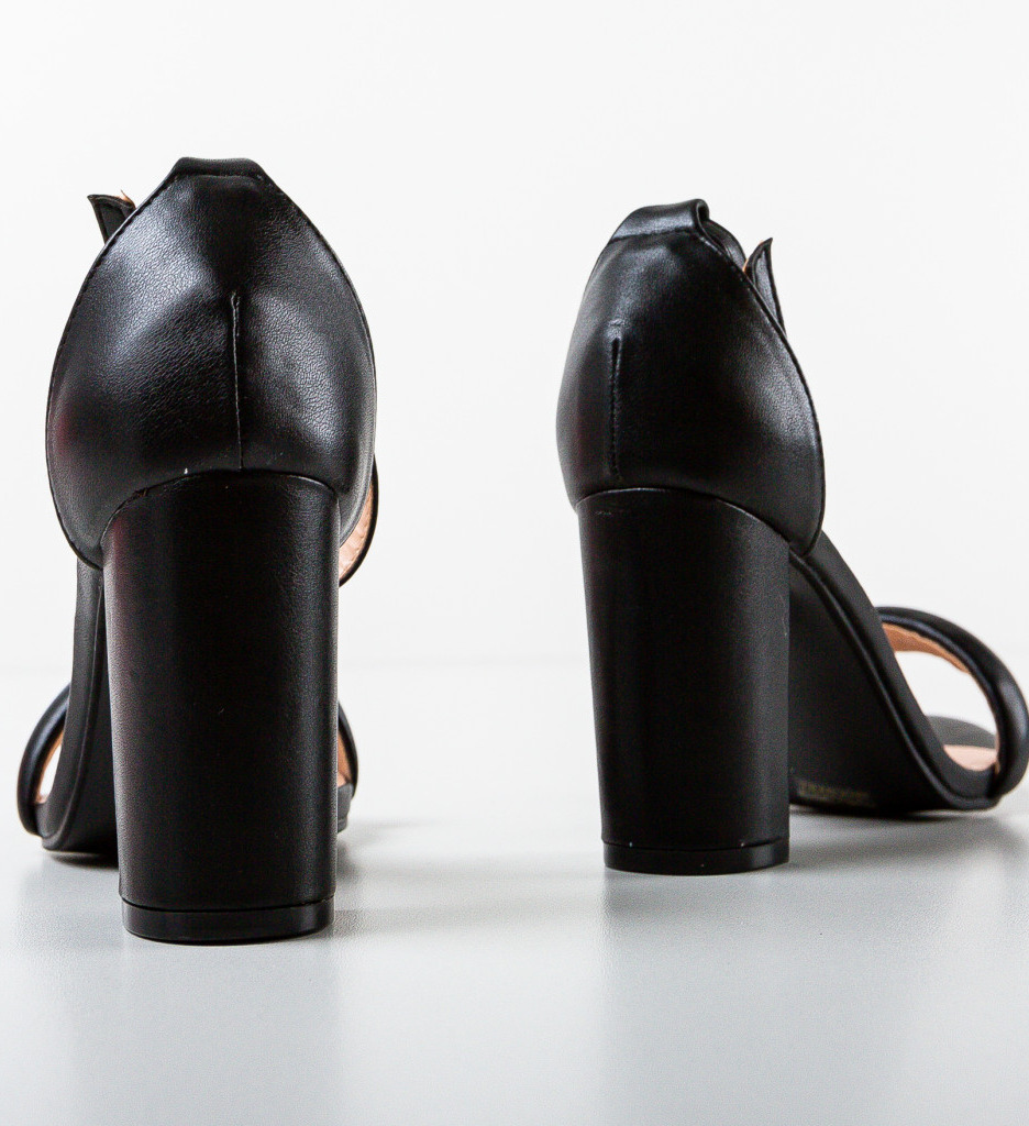 Sandale cu Toc Bethan Negre Elegante - imagine 6