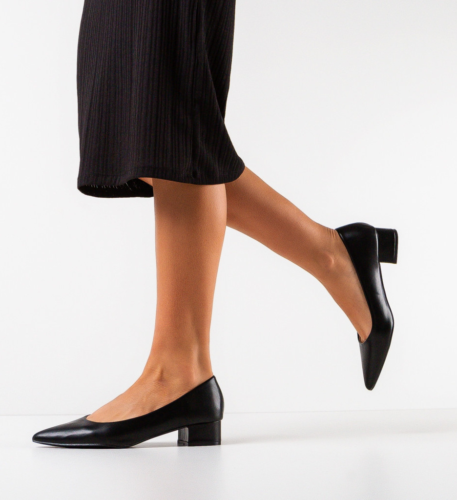 Pantofi Dama Rudd Toc Eleganți Negri - imagine 3