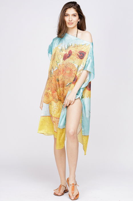 Poncho Plajă Shopika Van Gogh - Rochie Matase Artistică - imagine 1