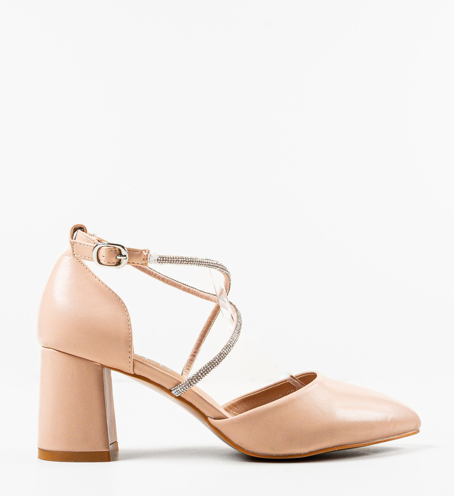 Pantofi Dorol Bej cu Toc Eleganți - imagine 4