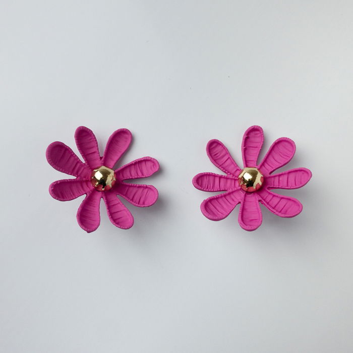 Cercei Floare Fucsia Shopika | Eleganță Asigurată