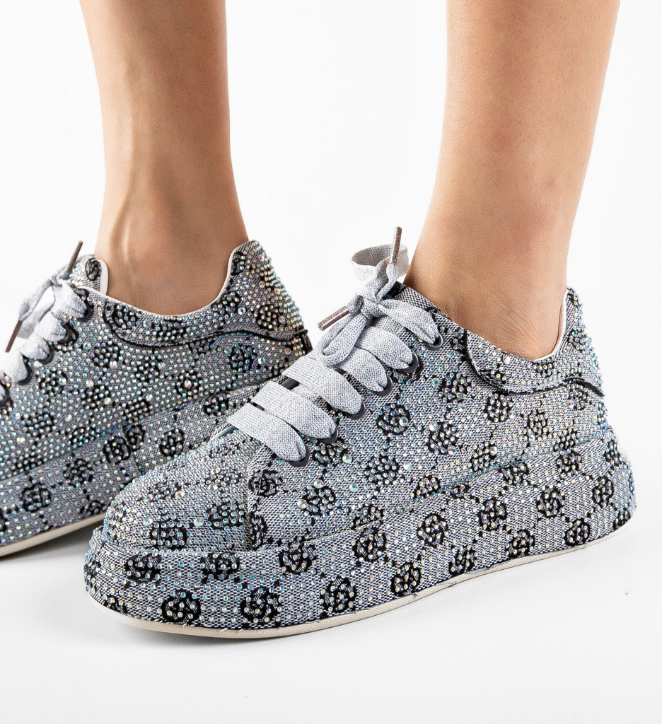 Pantofi Casual Dama Gri Confort - imagine 4