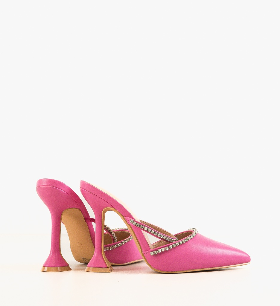 Pantofi Dama Leslie Roz cu Toc Elegant - imagine 3