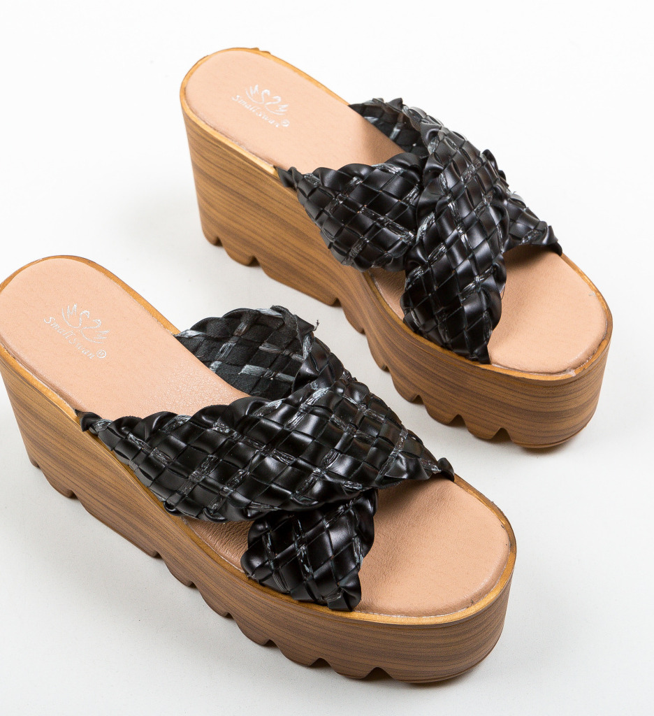 Sandale Platforme Ellie Negre - Stil si Confort - imagine 6