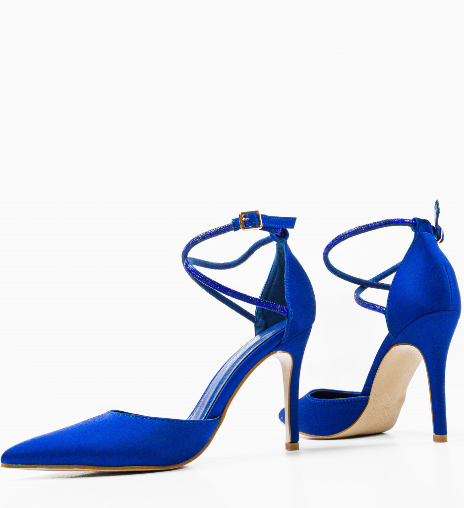 Pantofi dama Aidan Albastri 2 cu toc eleganți - imagine 7