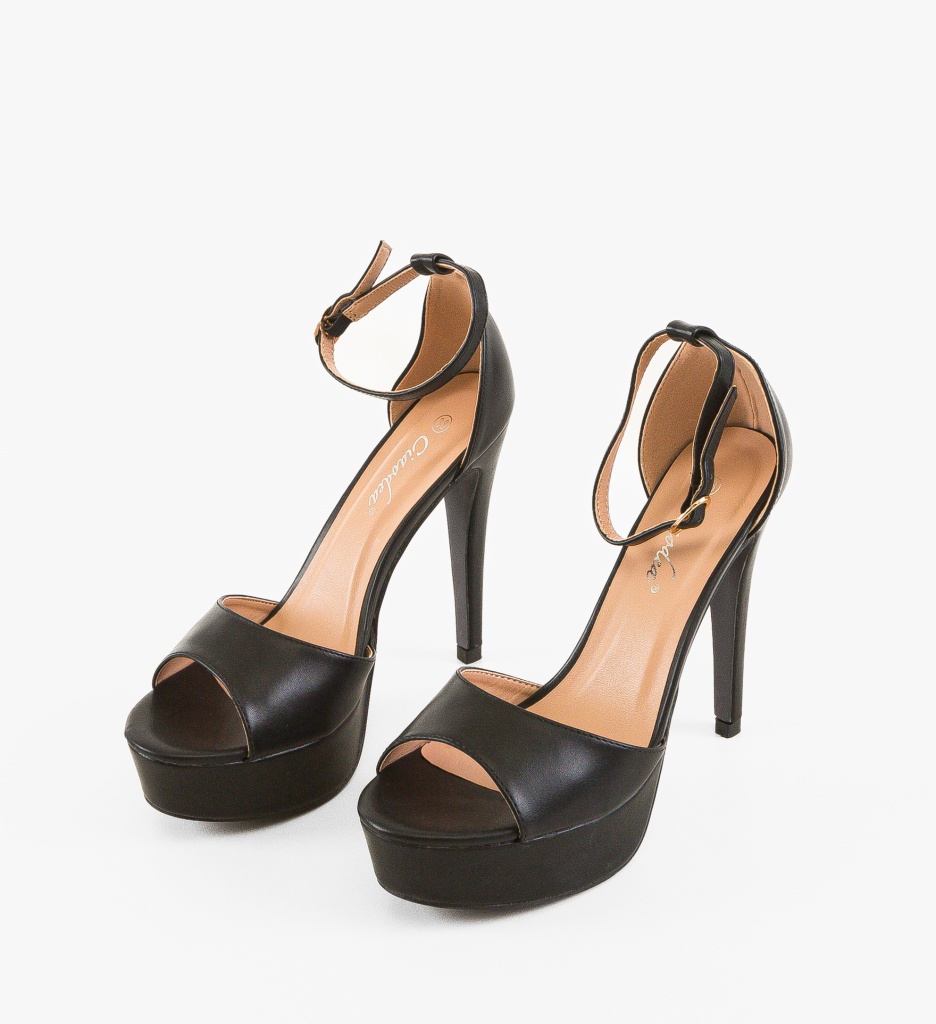 Sandale cu Toc Donna Negre - Eleganță Asigurată - imagine 3