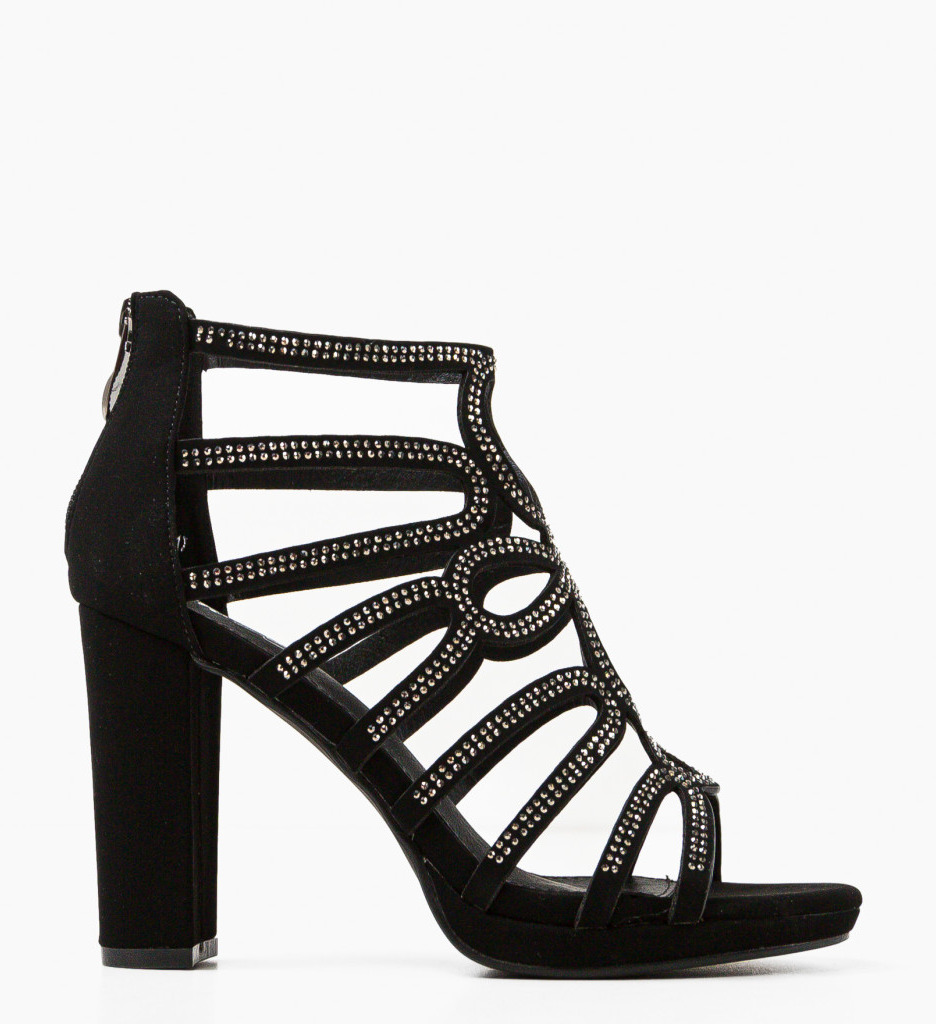 Sandale cu toc Wioletta Negre | Eleganță Garantată - imagine 4