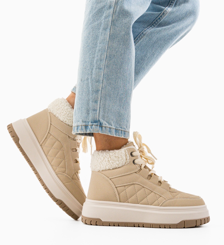 Sneakers Dama Yry Bej - Confort și Stil - imagine 3