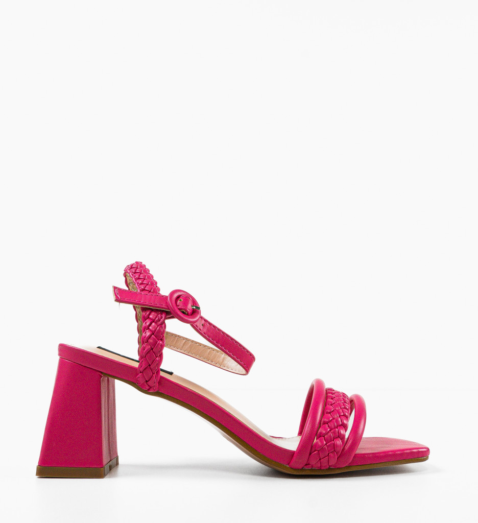 Sandale cu Toc Fuchsia Anna | Stil Refined - imagine 2