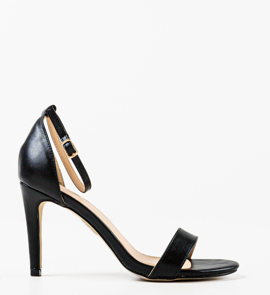 Sandale Rekoman Negre cu Toc Elegant - imagine 5