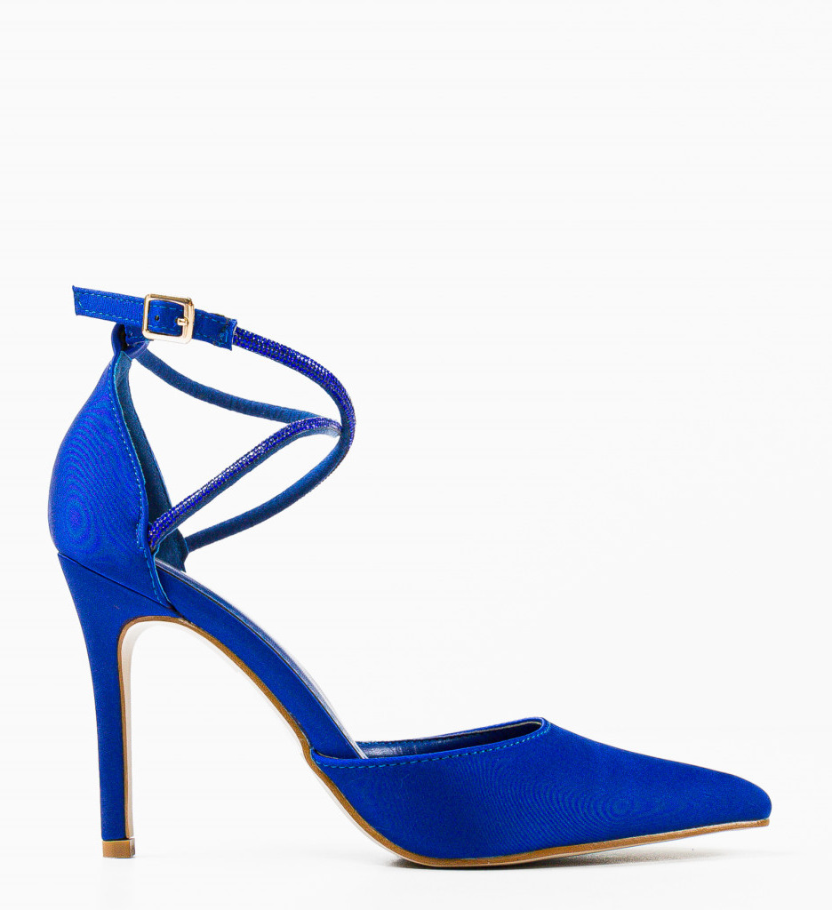 Pantofi dama Aidan Albastri 2 cu toc eleganți - imagine 4