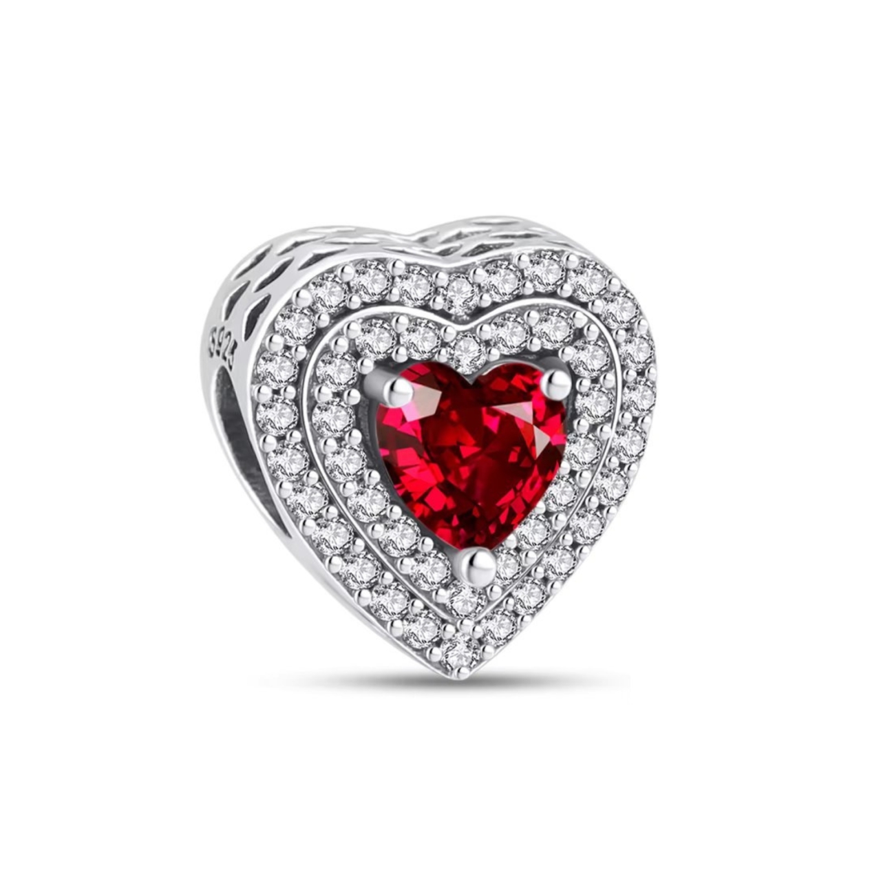 Charm Argint 925 Inima Rosie cu Zirconiu Amanda JW1174