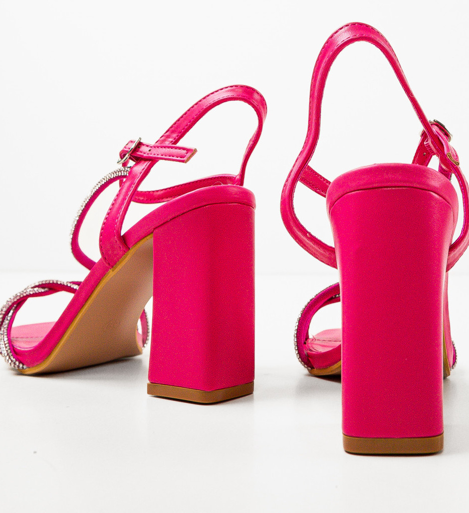Sandale cu Toc Chaggit Fuchsia - Eleganță Asigurată - imagine 7