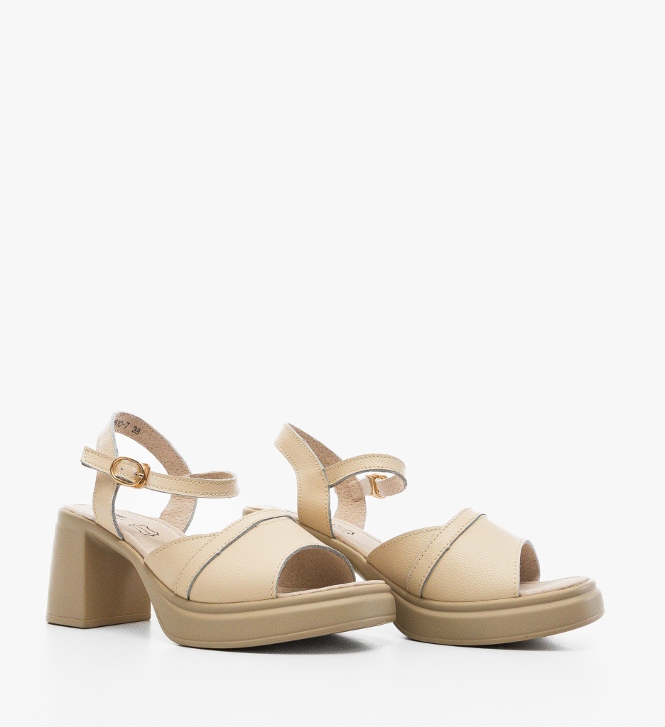 Sandale cu toc Gaguwa Bej – Eleganță și Stil - imagine 2