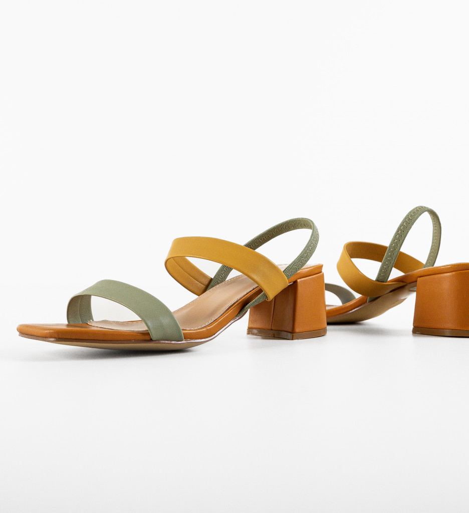 Sandale cu Toc Nirmal Camel - Eleganță - imagine 6