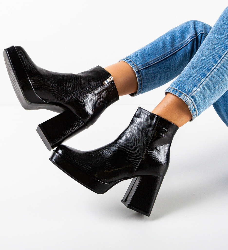Botine Dama Eraz Negre - Eleganță și Confort