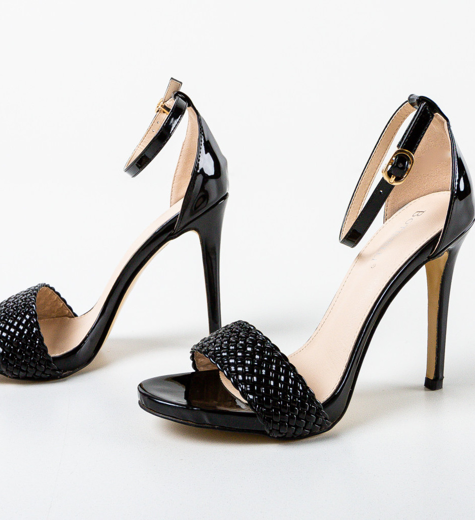 Sandale Dama Dyda Negri cu Toc Elegante - imagine 4