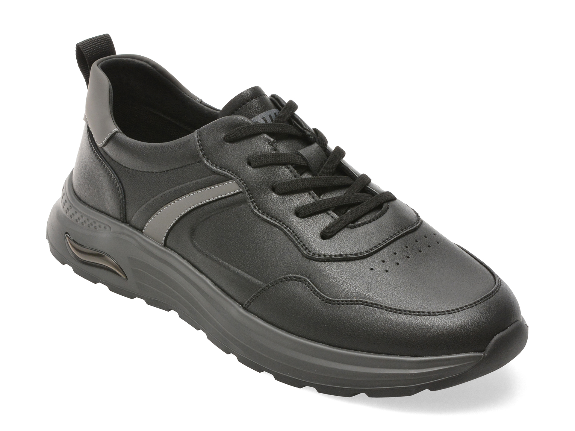 Pantofi sport OTTER negri din piele naturală