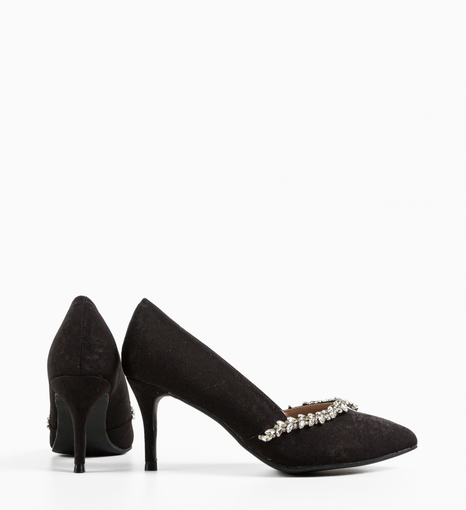 Pantofi Dama Caiden Negri Eleganți cu Toc - imagine 4